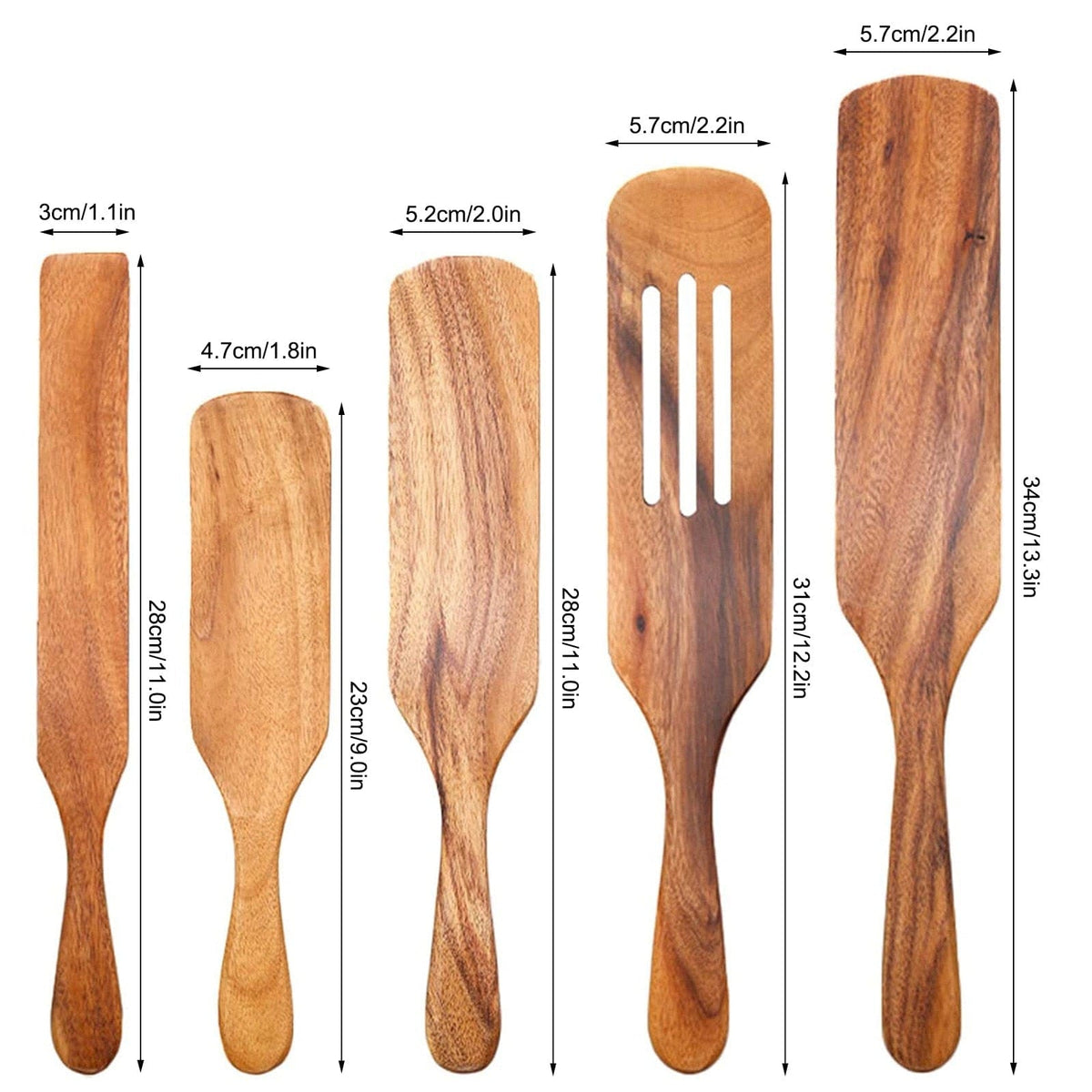 Teak Spurtle Spatula Set - The Perfect Partner for Cast Iron Cookware
