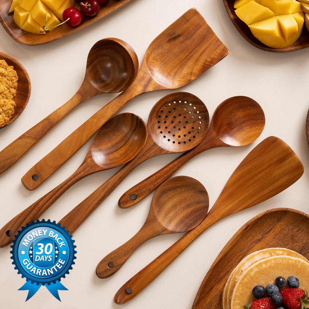 Teak Wooden Utensil Set - The Healthier Alternative