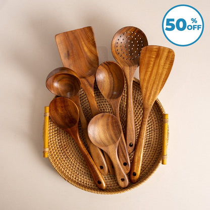 Teak Wooden Utensil Set - The Healthier Alternative