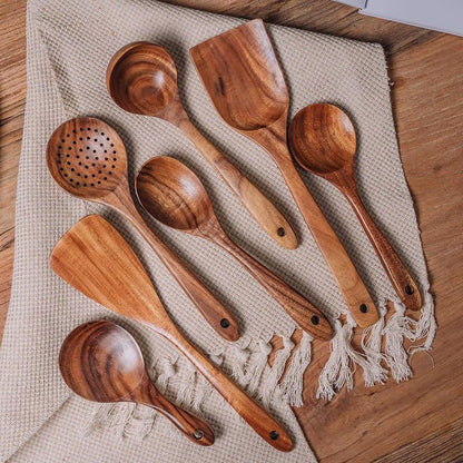 Teak Wooden Utensil Set - The Healthier Alternative